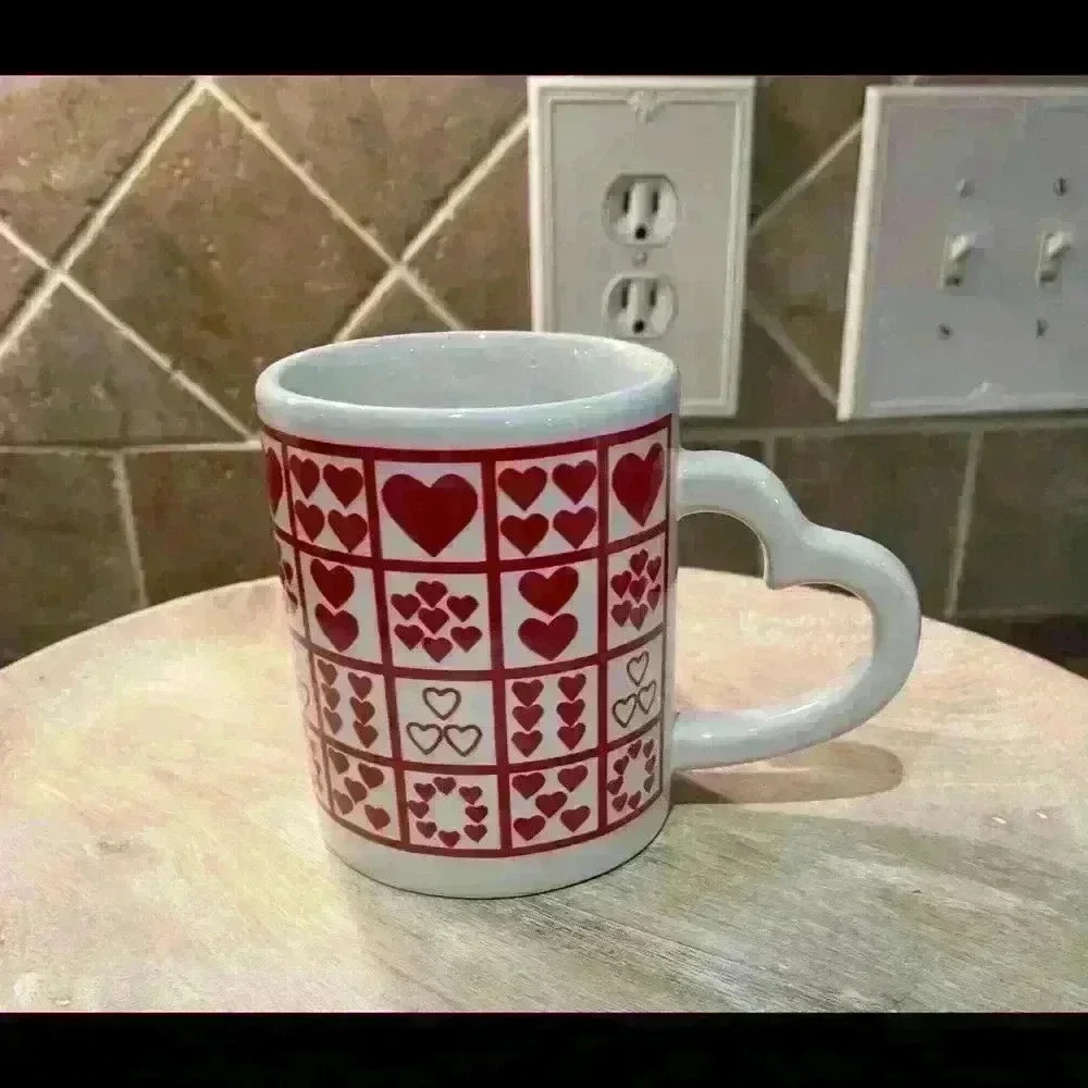 Heart Mug, Coffee, Tea, Valentines, Sweetheart, Anniversary, Heart Handle